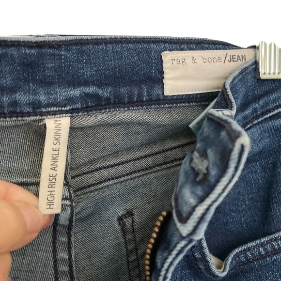 Rag & Bone High Rise Two Tone Ankle Skinny Jeans - Picture 13 of 15